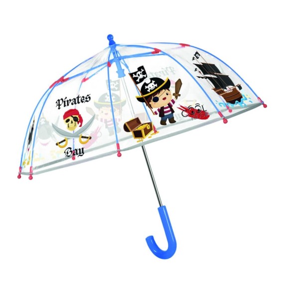 Guarda-Chuva Inf. Cuatrogotas Manual 42/8 64cm. Transparente Piratas | Ref. 319.15602