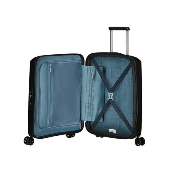 American Tourister Mala de Cabine / Trolley 55cm 4R Exp. AEROSTEP Preta | Ref. 92MD800109