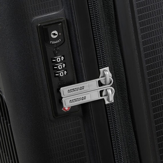 American Tourister Mala de Cabine / Trolley 55cm 4R Exp. AEROSTEP Preta | Ref. 92MD800109