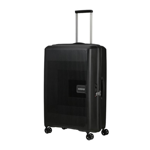 American Tourister Mala de Viagem / Trolley Grande 77cm 4R Exp. AEROSTEP Preta | Ref. 92MD800309