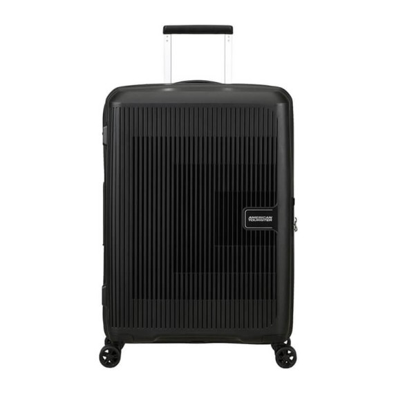 American Tourister Mala de Viagem / Trolley Médio 67cm 4R Exp. AEROSTEP Preta | Ref. 92MD800209