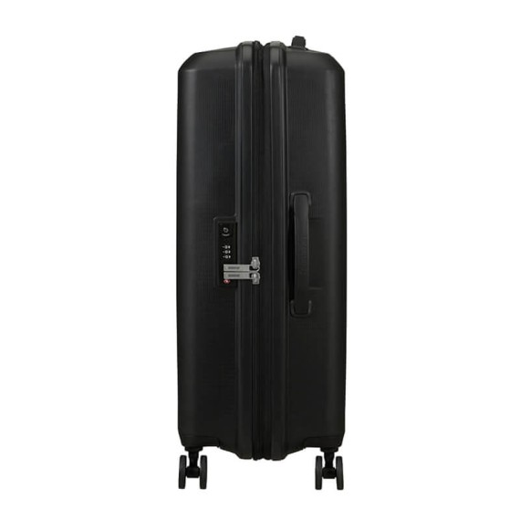 American Tourister Mala de Viagem / Trolley Médio 67cm 4R Exp. AEROSTEP Preta | Ref. 92MD800209