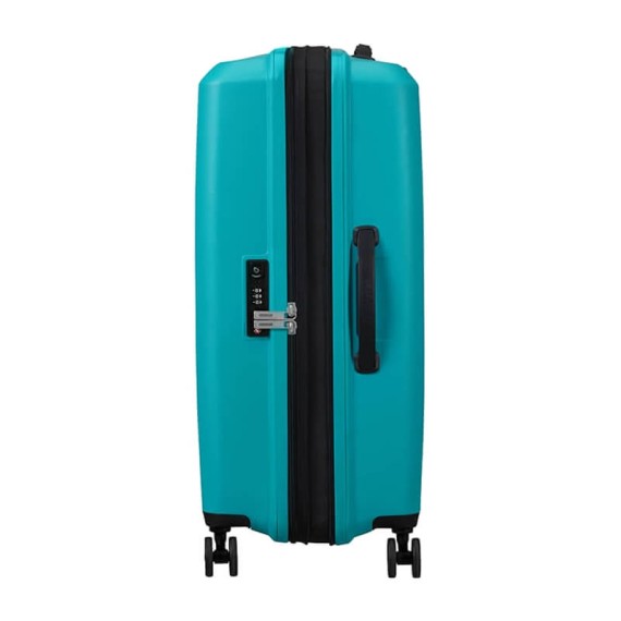 American Tourister Mala de Viagem / Trolley Médio 67cm 4R Exp. AEROSTEP Turquesa | Ref. 92MD800221