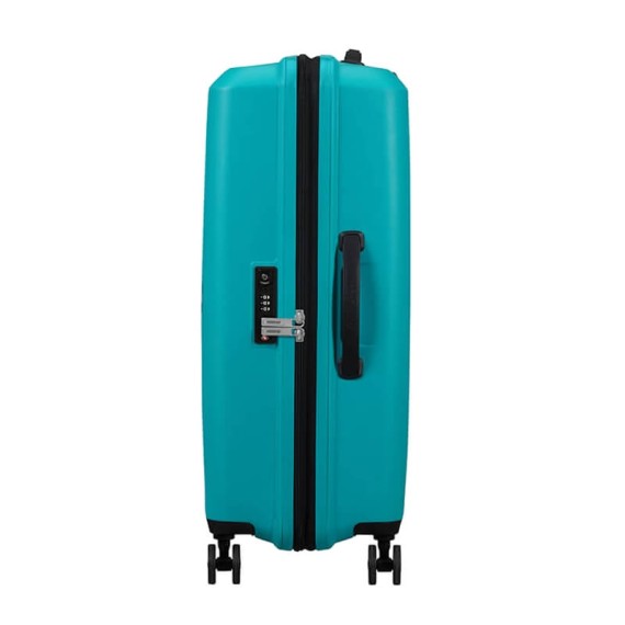 American Tourister Mala de Viagem / Trolley Médio 67cm 4R Exp. AEROSTEP Turquesa | Ref. 92MD800221