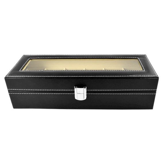 Caixa Protectora para 6 Relógios Retangular Preto/Branco | Ref. 338.6RP