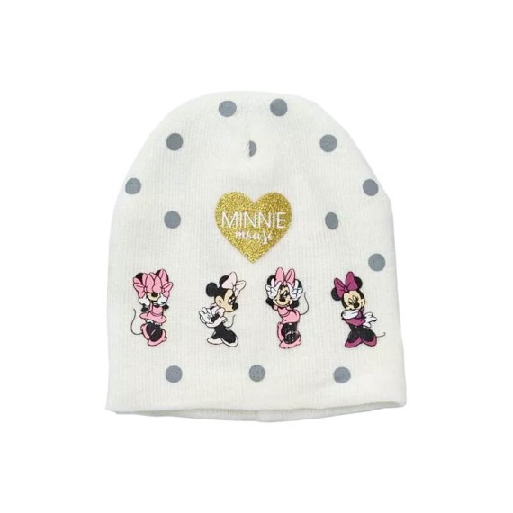 Conjunto de Gorro/Cachecol/Luvas Minnie Mouse Branco | Ref. 339.VH4135