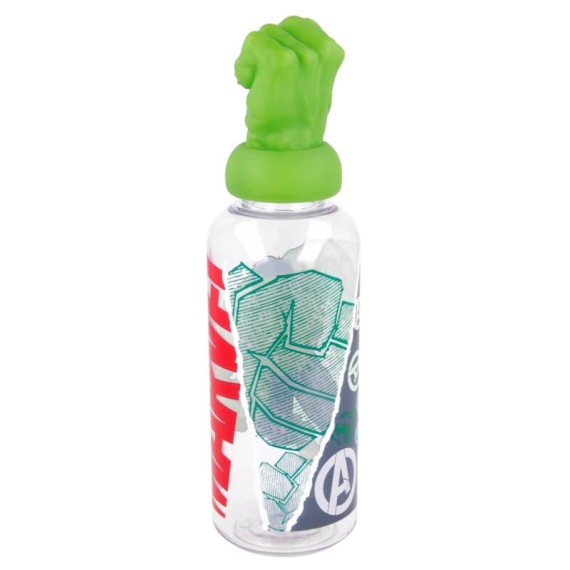 Garrafa c/ Figura 3D 560ml. Avengers HULK Transparente | Ref. 339.10124
