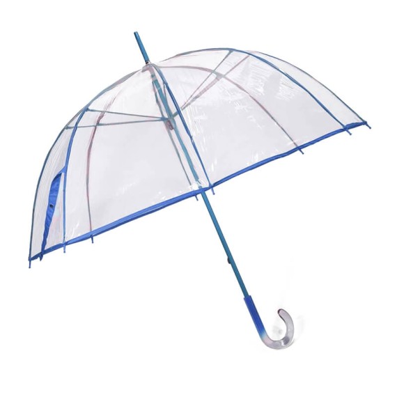 Guarda-Chuva de Senhora Benzi Manual 8V Transparente c/ Azul | Ref. 288.PA60A Guarda-Chuva de Senhora Benzi Manual 8V Transparente c/ Azul | Ref. 288.PA60A