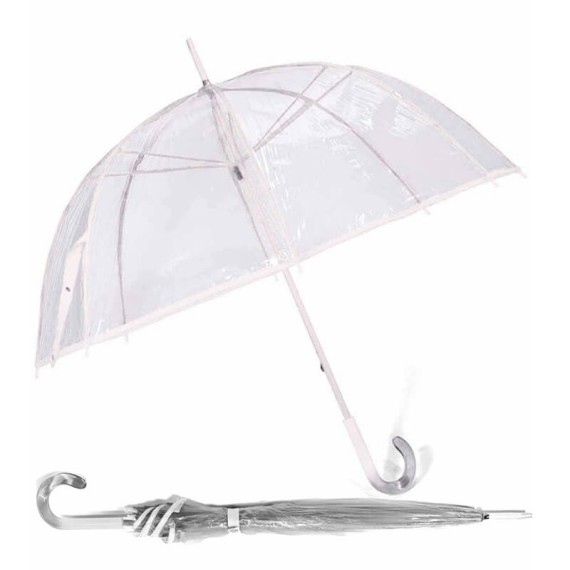 Guarda-Chuva de Senhora Benzi Manual 8V Transparente c/ Branco | Ref. 288.PA60B