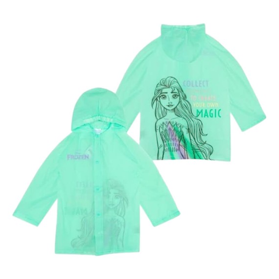 Capa / Casaco de Chuva Impermeável 5-6 Anos Frozen II Turquesa | Ref. 339.DIS9484-56
