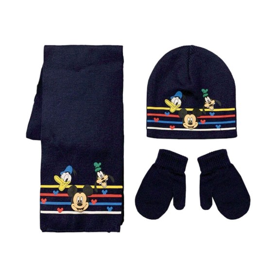 Conjunto de Gorro/Cachecol/Luvas Mickey Mouse Azul Escuro | Ref. 339.VH4024 Conjunto de Gorro/Cachecol/Luvas Mickey Mouse Azul Escuro | Ref. 339.VH4024