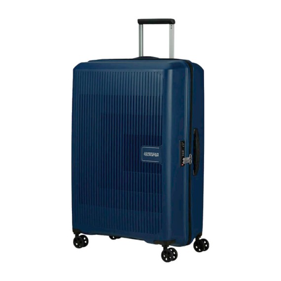 American Tourister Mala de Viagem / Trolley Grande 77cm 4R Exp. AEROSTEP Azul Escuro | Ref. 92MD800341