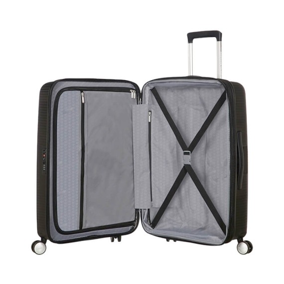 American Tourister Mala de Viagem / Trolley Médio 67cm 4R EXP SOUNDBOX Preta | Ref. 9232G00209