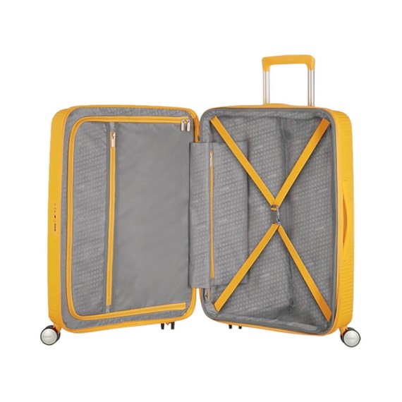 American Tourister Mala de Viagem / Trolley Médio 67cm EXP SOUNDBOX Golden Yellow | Ref. 9232G00206