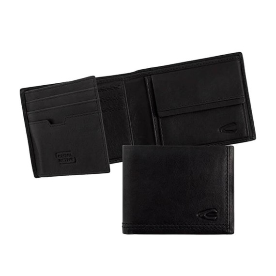 Camel Active Carteira Porta-Notas Tradicional com Porta-Moedas OSAKA Preta | Ref. 9126970360