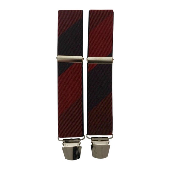 Suspensórios Adulto Joseph Louis Riscas Diagonais Bordô | Ref. 67.3420BO