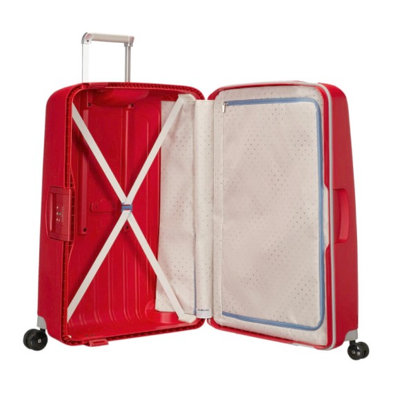 Samsonite Mala/Trolley de Viagem Grande 75cm 4 Rodas Spinnner S´CURE Crimson Red | Ref. 9210U00210