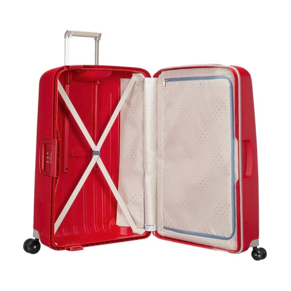 Samsonite Mala/Trolley de Viagem Médio 69cm 4 Rodas Spinner S´CURE Crimson Red | Ref. 9210U00110