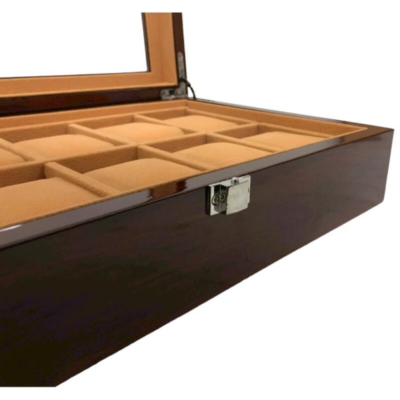 Caixa Protectora para 10 Relógios Madeira Castanho Escuro | Ref. 338.10RCE