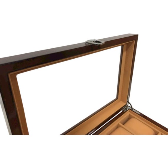 Caixa Protectora para 10 Relógios Madeira Castanho Escuro | Ref. 338.10RCE