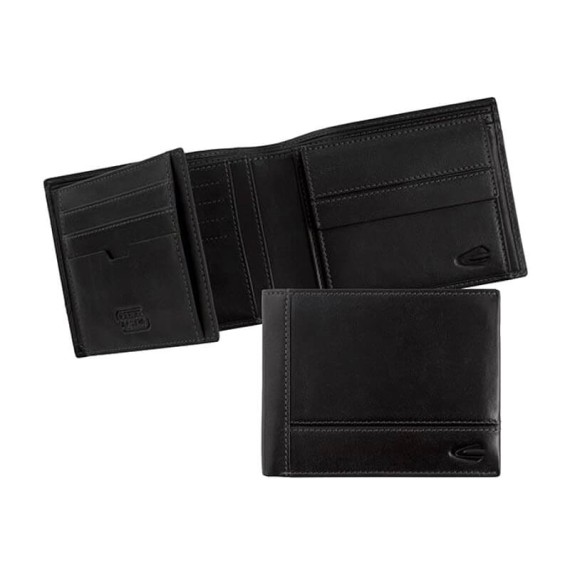 Camel Active Carteira Tradicional c/ Porta-Moedas TOKYO Preta | Ref. 9127070460 Camel Active Carteira Tradicional c/ Porta-Moedas TOKYO Preta | Ref. 9127070460