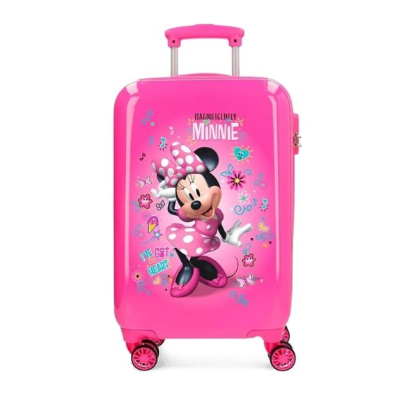 Mala de Cabine / Trolley 55cm 4 Rodas MINNIE STICKERS Rosa | Ref. 186.23314E1