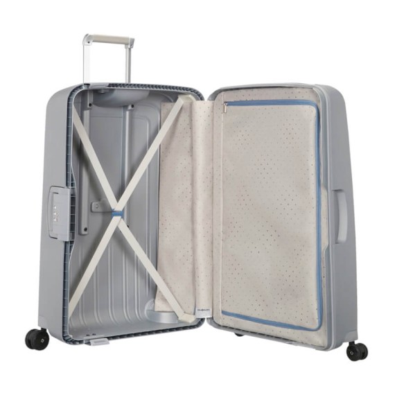Samsonite Mala/Trolley de Viagem Grande 75cm 4 Rodas Spinner S´CURE Prata | Ref. 9210U00225