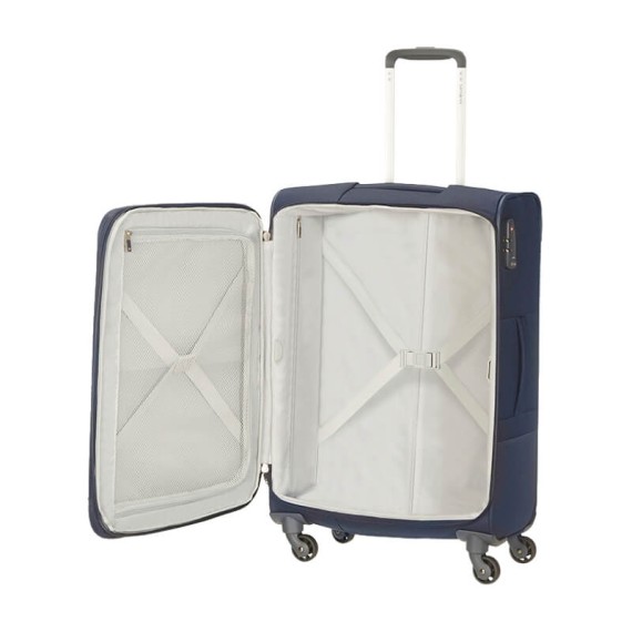 SAMSONITE Mala de Viagem / Trolley Médio 66cm 4 Rodas Exp. Base Boost Azul Marinho | Ref. 9238N00441