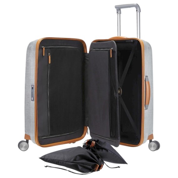 Samsonite Mala/Trolley de Viagem Médio 68cm 4 Rodas Spinner LITE-CUBE DLX Aluminium | Ref. 9282V00308