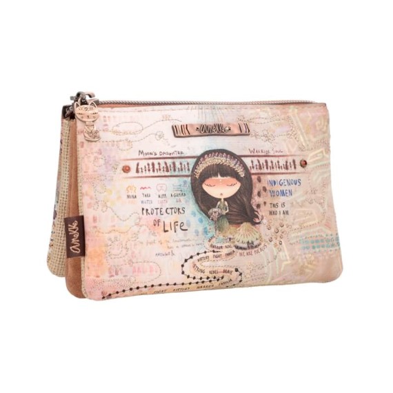 Anekke Porta-Moedas Triplo MENIRE 36609-015 Bege | Ref. 280.36609-015