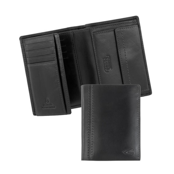 Camel Active Carteira Vertical c/ Porta-Moedas BILBAO Preta | Ref. 9136470560