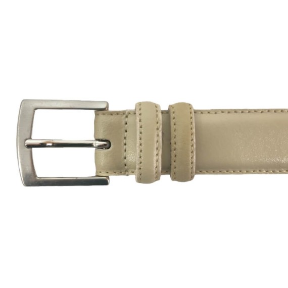Cinto Clássico de Pele Genuína 110cm 380 Bege | Ref. 12.380BE110
