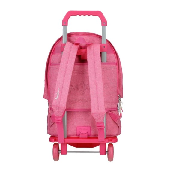 Mochila Adaptável 2C 44Cm c/ Carro Pepe Jeans LUNA Fucsia | Ref. 186.67424T1