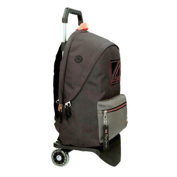 Mochila Adaptável 2C 44Cm c/ Carro PEPE JEANS Cody Cinza | Ref. 186.66624T1