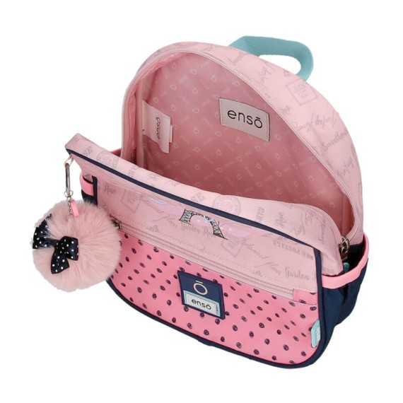 Mochila Pré-Escolar Adap. 25cm c/ Carro Enso BONJOUR Rosa | Ref. 186.95221T1