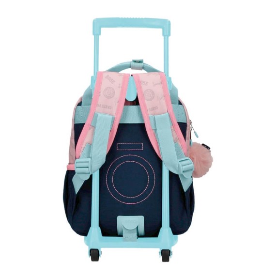 Mochila Pré-Escolar Adap. 28cm c/ Carro Enso BONJOUR Rosa | Ref. 186.95222T1