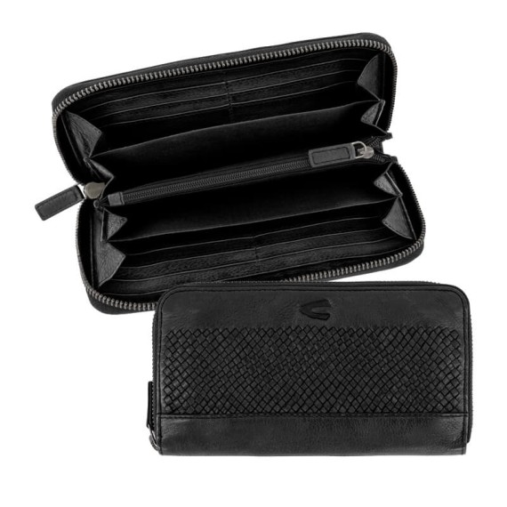 Camel Active Carteira de Senhora c/ fecho WAVE Preta | Ref. 9136870660