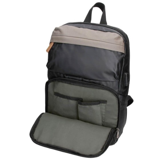 Mochila para Portátil 12” Adap. c/ USB Pepe Jeans CARDIFF Preta | Ref. 186.7632031