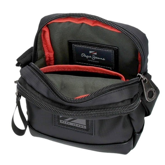 Bolsa de Tiracolo Pequena 2C Pepe Jeans STRAPS Preta | Ref. 186.7665131