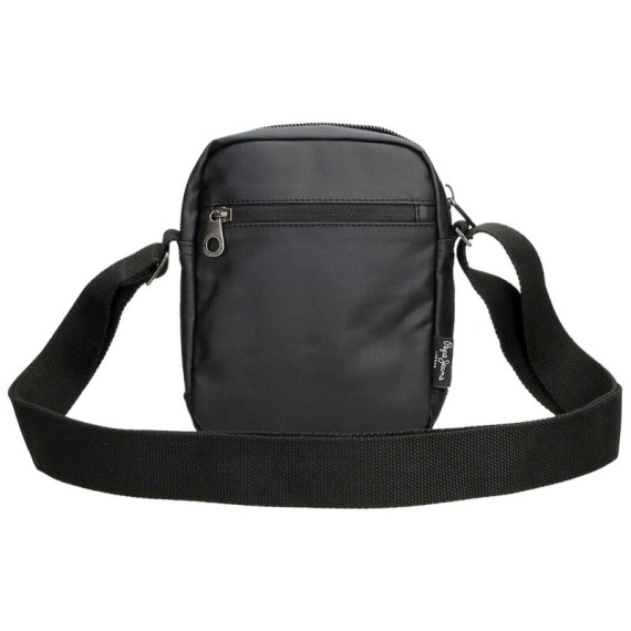 Bolsa de Tiracolo Pequena c/ Bolso Frontal Pepe Jeans CARDIFF Preta | Ref. 186.7635231