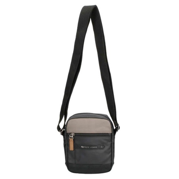 Bolsa de Tiracolo Pequena c/ Bolso Frontal Pepe Jeans CARDIFF Preta | Ref. 186.7635231