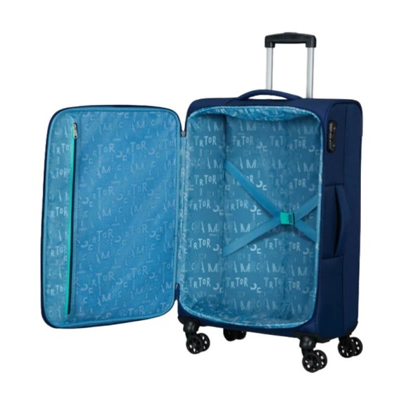 American Tourister Mala de Viagem / Trolley Médio 68cm 4R SEA SEEKER Azul Marinho | Ref. 92MD700241