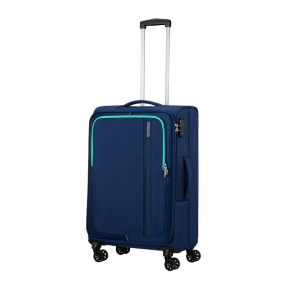 American Tourister Mala de Viagem / Trolley Médio 68cm 4R SEA SEEKER Azul Marinho | Ref. 92MD700241
