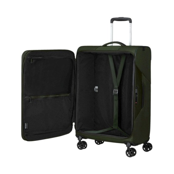Samsonite Mala de Viagem / Trolley Médio 66cm 4R Exp LITEBEAM Verde Trepadeira | Ref. 92KL700414