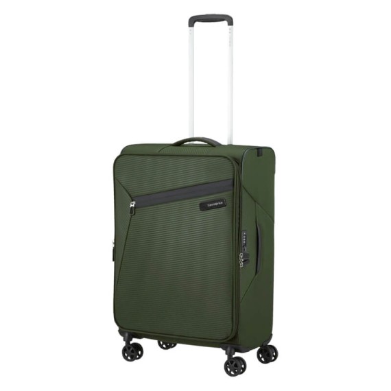 Samsonite Mala de Viagem / Trolley Médio 66cm 4R Exp LITEBEAM Verde Trepadeira | Ref. 92KL700414