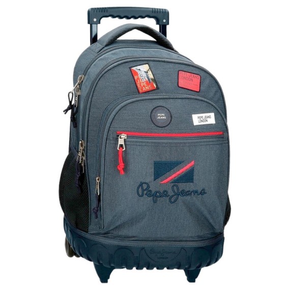 Mochila Escolar 44cm 2R. Compacta Pepe Jeans KAY Azul | Ref. 186.6672921