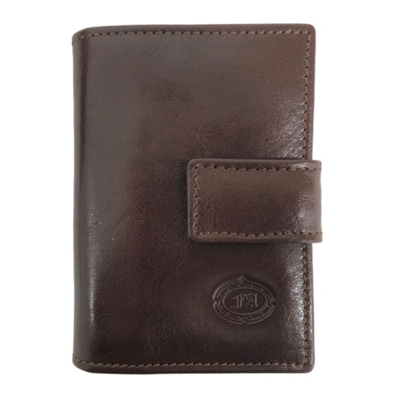 Chaveiro c/ Porta-Moedas em Pele F. ANTUNES Castanho | Ref. 183.150C