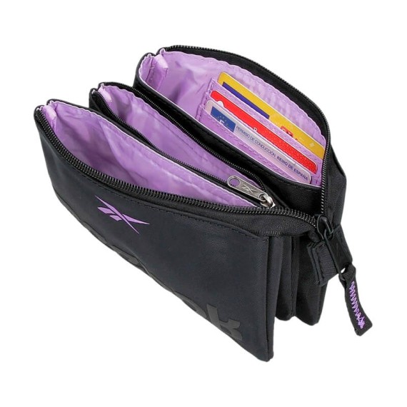 Estojo Triplo c/ Porta Cartões Reebok LINDEN Preto | Ref. 186.8754321