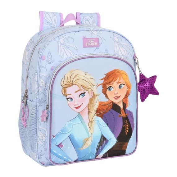 Mochila Escolar Júnior Adap. 38Cm Frozen BELIEVE Azul | Ref. 248.612315640