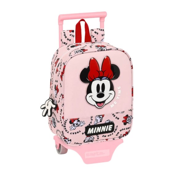 Mochila de Criança c/ Carro 27Cm Minnie ME TIME Rosa | Ref. 248.612312280